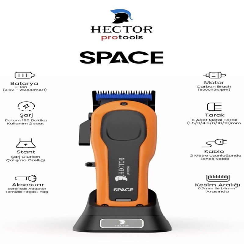 HECTOR SPACE X SAÇ TRAŞ MAKİNASI