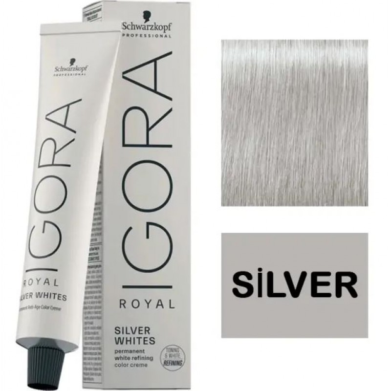 Igora Royal Silver Whites Beyaz Saçlar İçin Gri Saç Boyası 60ml | Silver