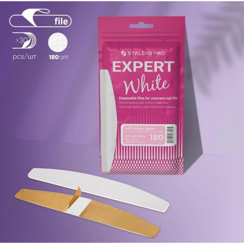 STALEKS PRO EXPERT White Düz Törpü İçin Tek Kullanımlık Yedek (Yumuşak Sünger Tabanlı - 180 grit, 30 adet)